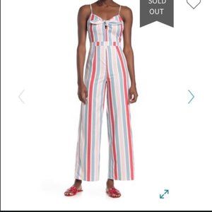 Romeo and Juliet Couture Striped Wide Leg Jumpsuit